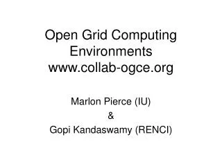 Open Grid Computing Environments collab-ogce