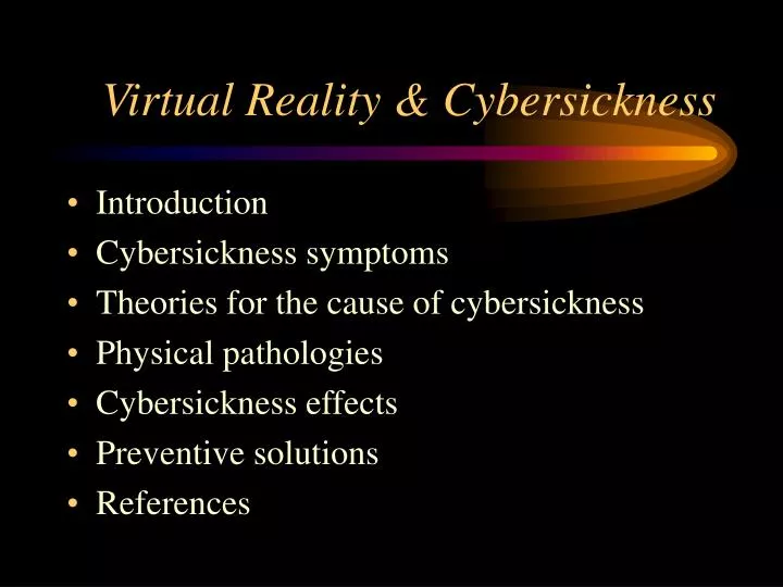 virtual reality cybersickness