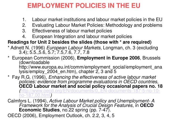 employment policies in the eu