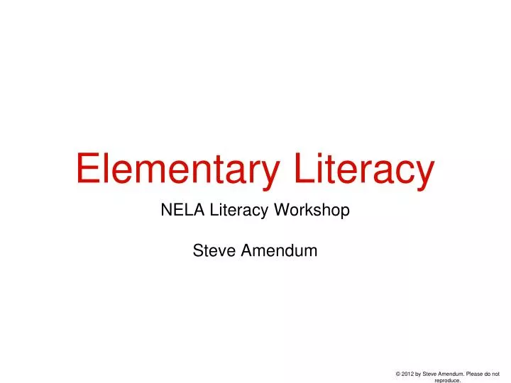 elementary literacy