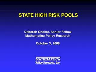 STATE HIGH RISK POOLS