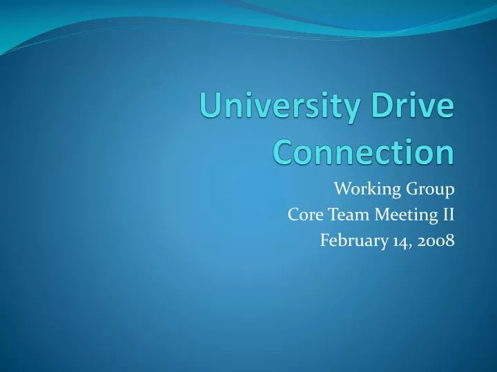 university drive connection