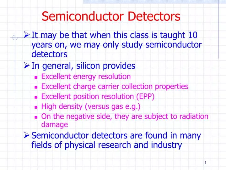 semiconductor detectors