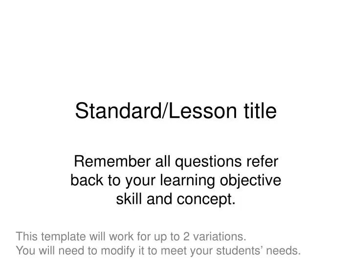 standard lesson title