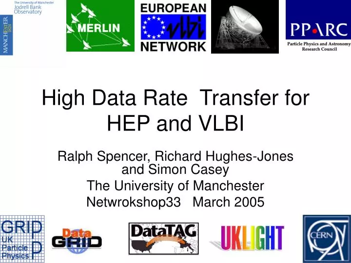 high data rate transfer for hep and vlbi