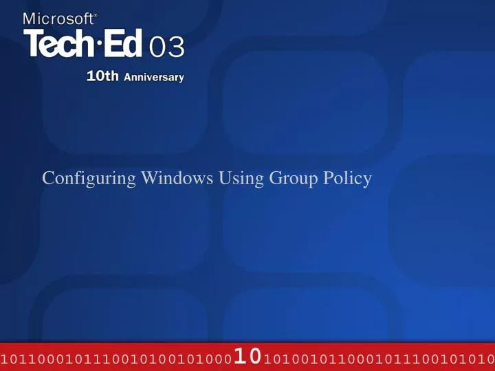 configuring windows using group policy