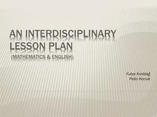An Interdisciplinary Lesson Plan (Mathematics &amp; English)