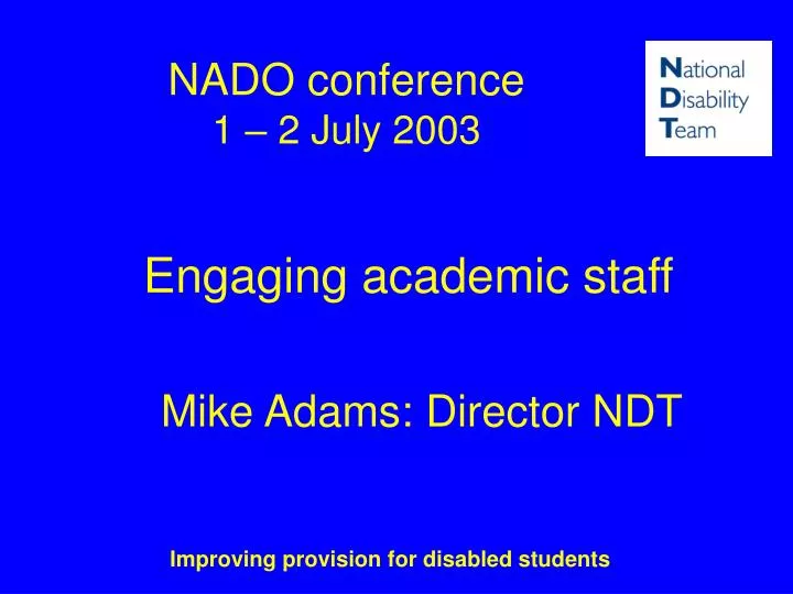 nado conference 1 2 july 2003