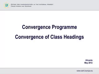 Convergence Programme Convergence of Class Headings