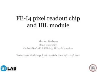FE-I4 pixel readout chip and IBL module