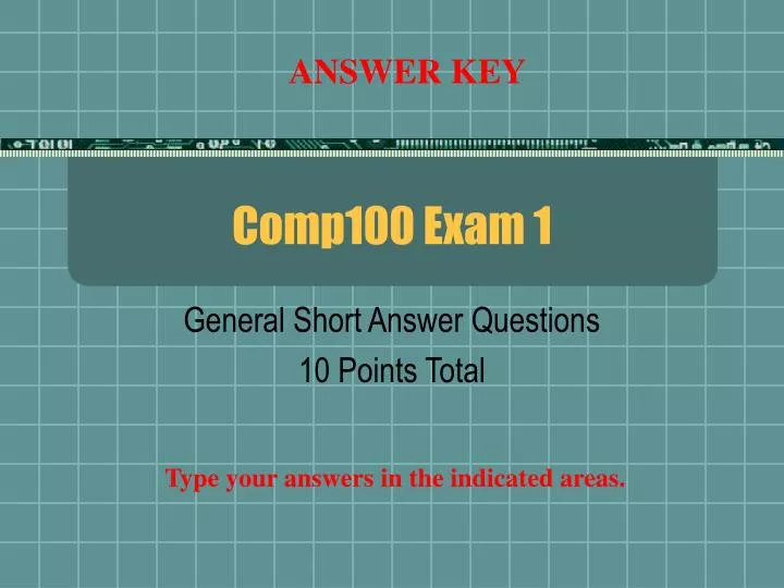 comp100 exam 1