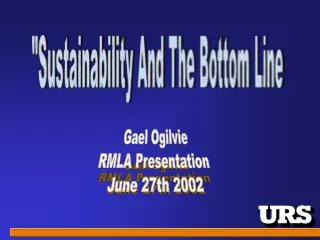 &quot;Sustainability And The Bottom Line