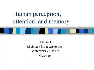 Human perception, attention, and memory
