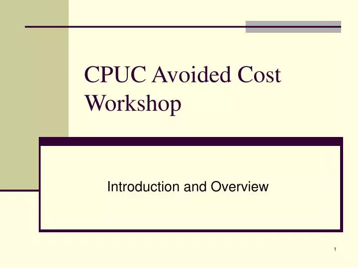cpuc avoided cost workshop