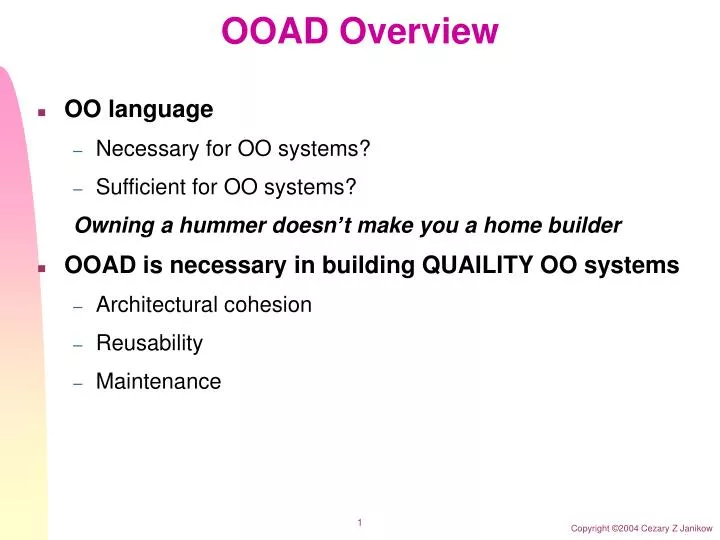 ooad overview
