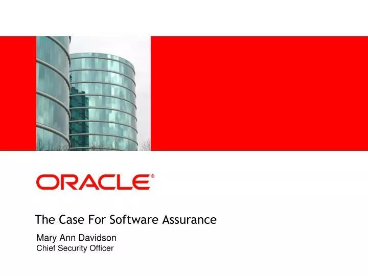 the case for software assurance