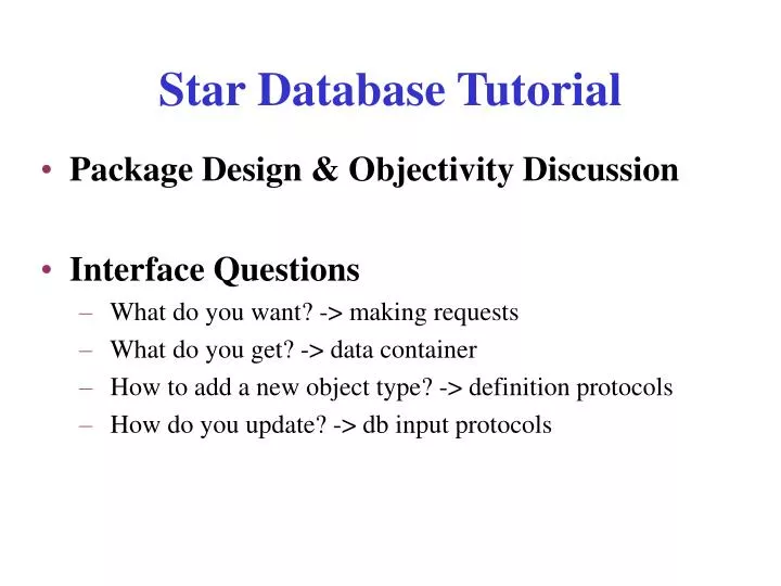 star database tutorial