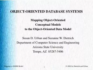 OBJECT-ORIENTED DATABASE SYSTEMS