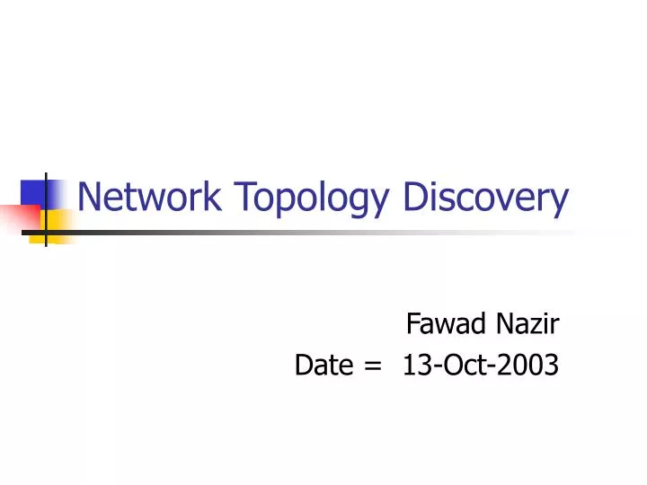 network topology discovery