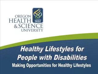 Healthy Lifestyles for People with Disabilities