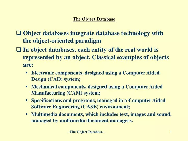the object database
