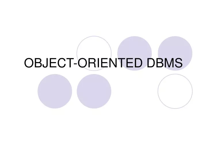 object oriented dbms