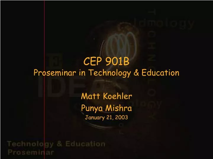 cep 901b proseminar in technology education