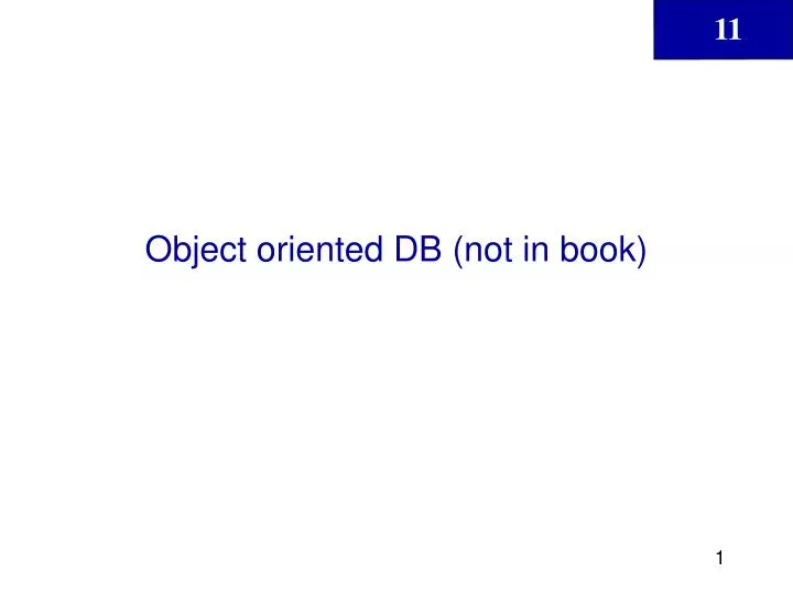 object oriented db not in book