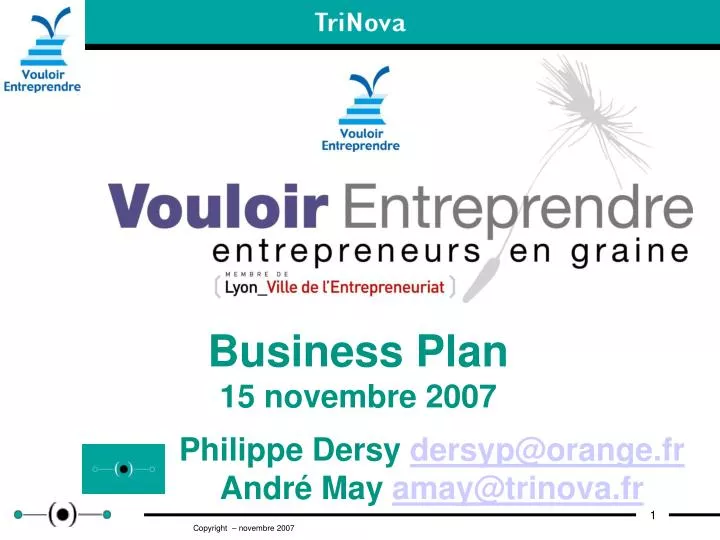 business plan 15 novembre 2007