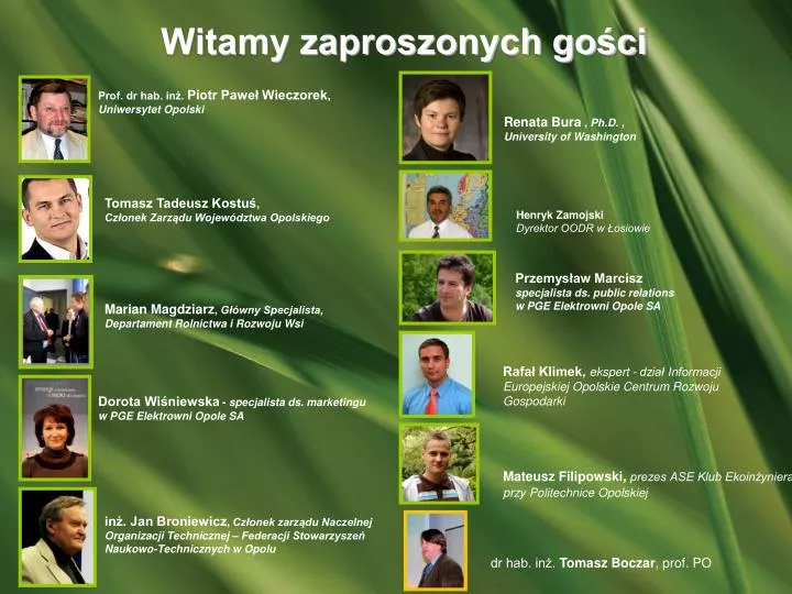 witamy zaproszonych go ci