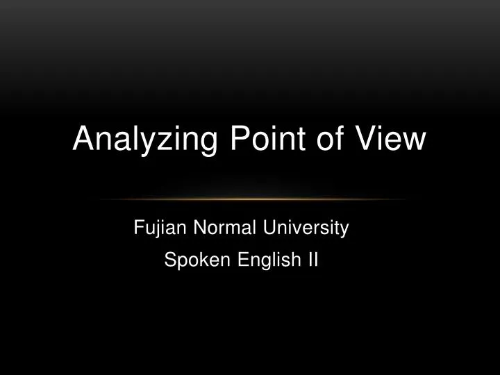 analyzing point of view