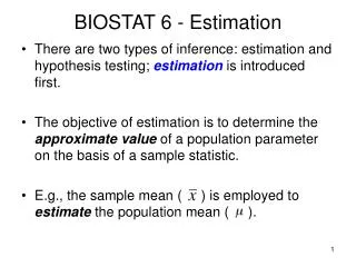 biostat 6 estimation