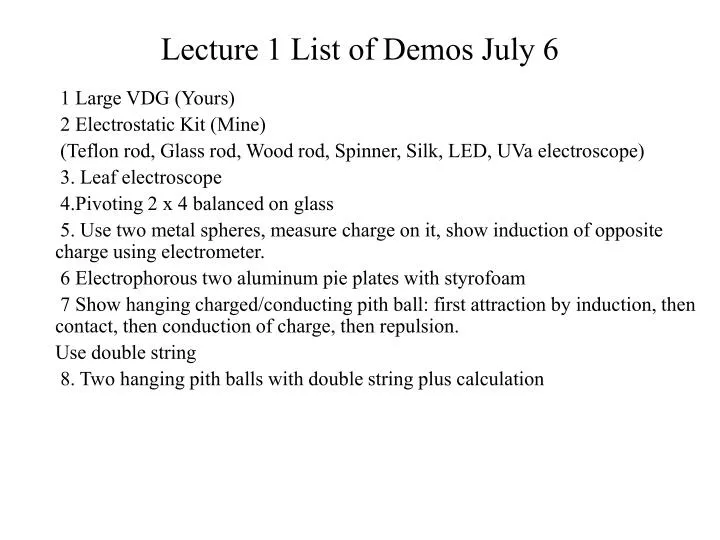 lecture 1 list of demos july 6