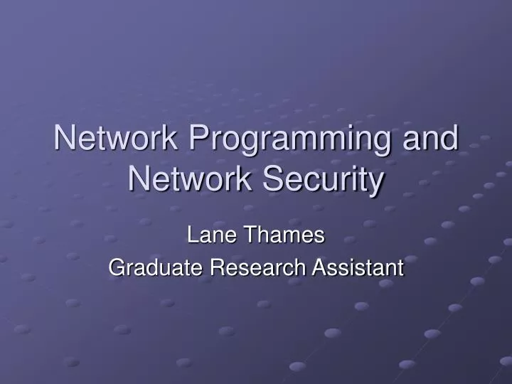 network programming and network security