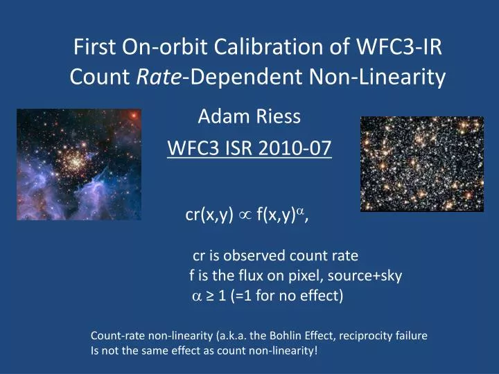 first on orbit calibration of wfc3 ir count rate dependent non linearity
