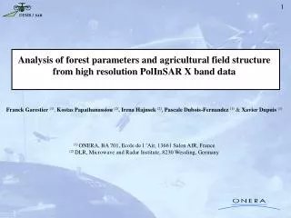 Analysis of forest parameters and agricultural field structure