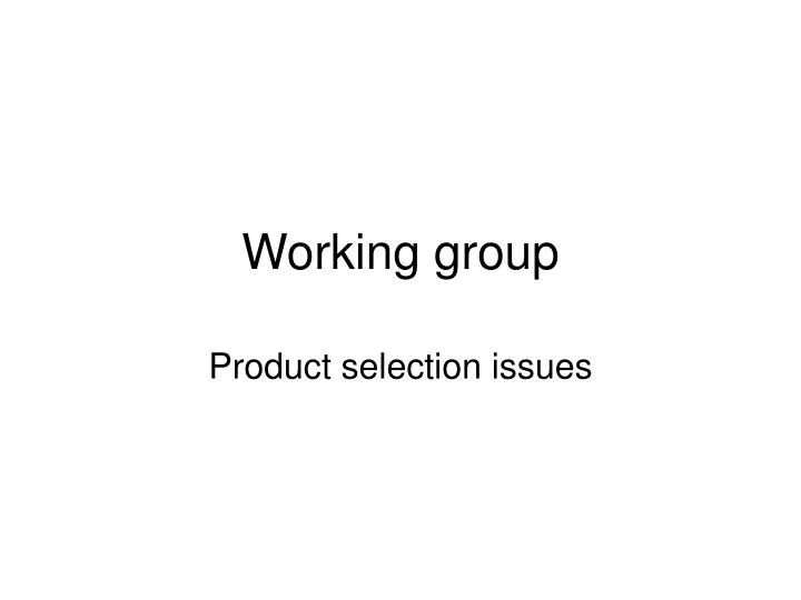 working group
