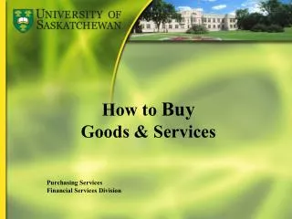 How to Buy Goods &amp; Services