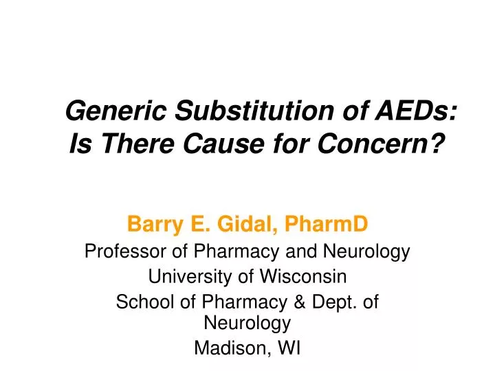 generic substitution of aeds is there cause for concern