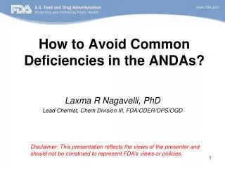How to Avoid Common Deficiencies in the ANDAs?