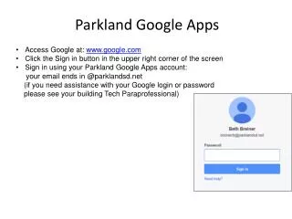 Parkland Google Apps