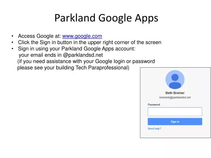 parkland google apps