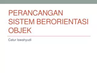 perancangan sistem berorientasi objek