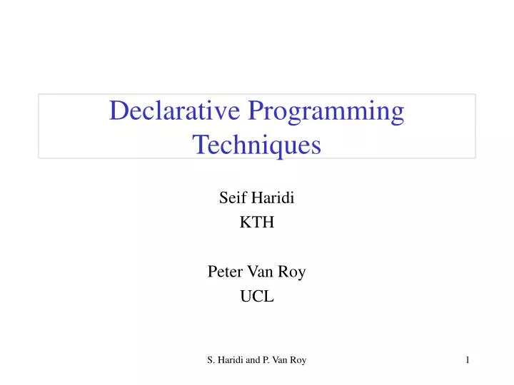declarative programming techniques