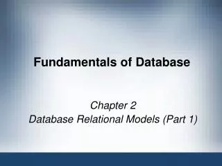 fundamentals of database