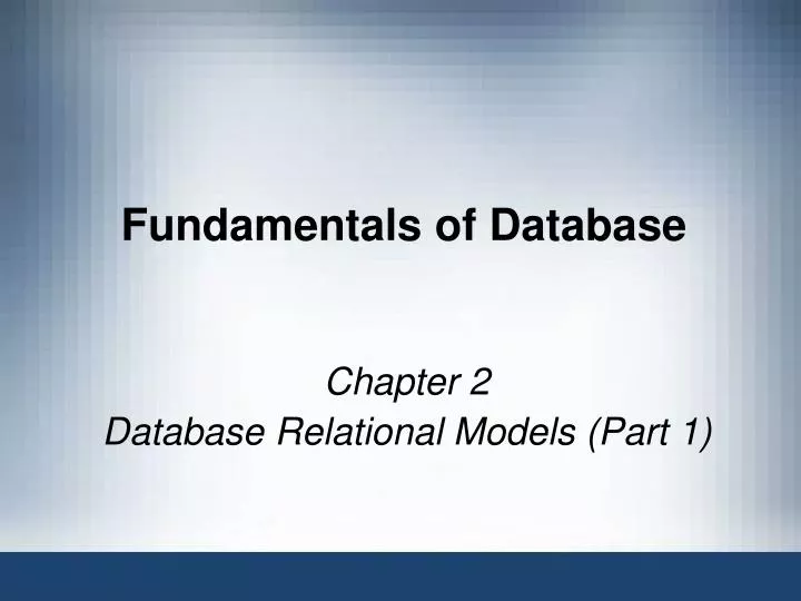 fundamentals of database