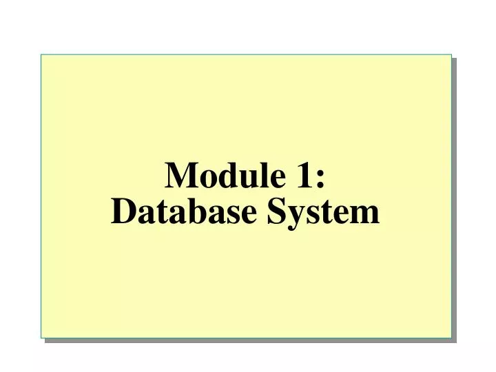 module 1 database system
