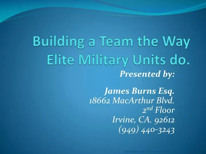 building a team the way elite military units do