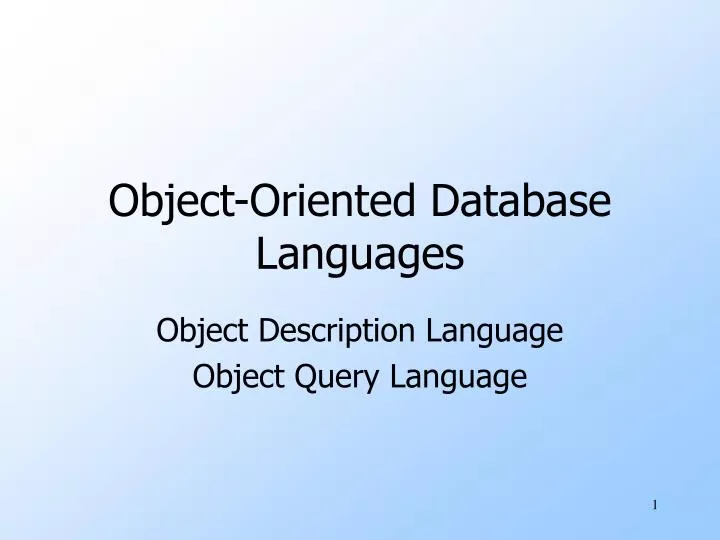 object oriented database languages