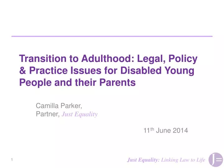 transition to adulthood legal policy practice issues for disabled young people and their parents